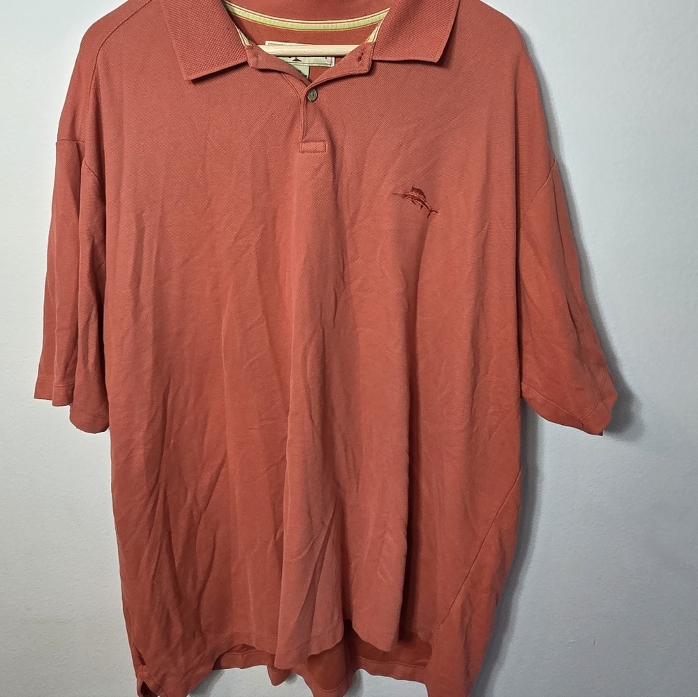 Tommy Bahama Polo Mens 2XL Red Shirt Marlin Golf Marlin Coastal Resort Wear